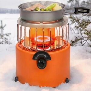 2 in 1 Portable Propane Outdoor Heater and Cooker In Orange